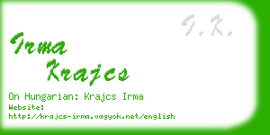 irma krajcs business card